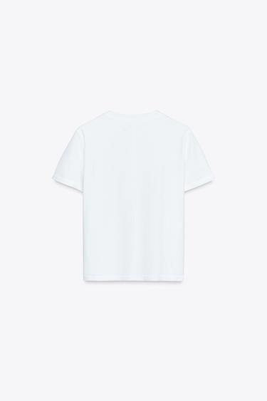 MERCERISED COTTON T-SHIRT - White by Zara - Image 4