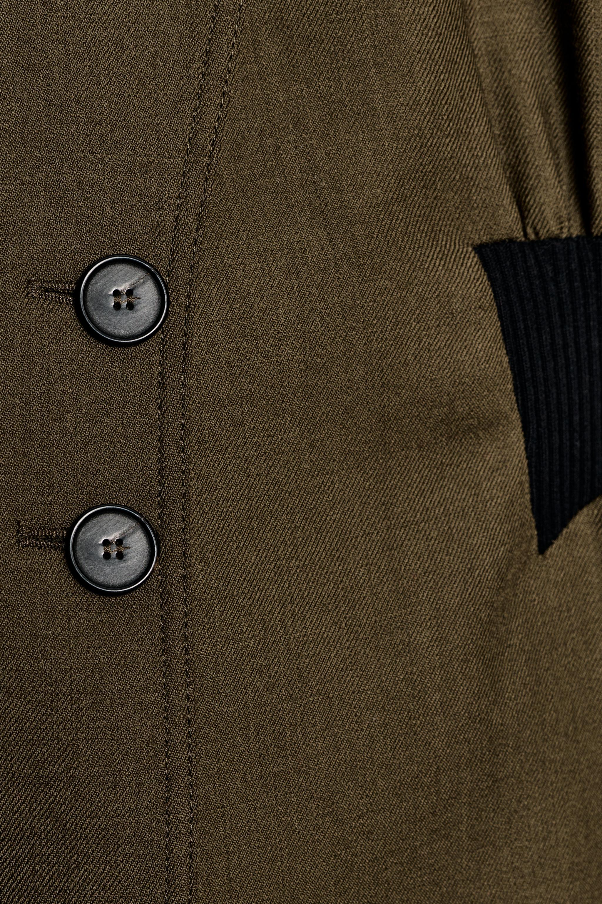 ZW COLLECTION 100% WOOL FITTED JACKET WITH ELASTIC WAIST