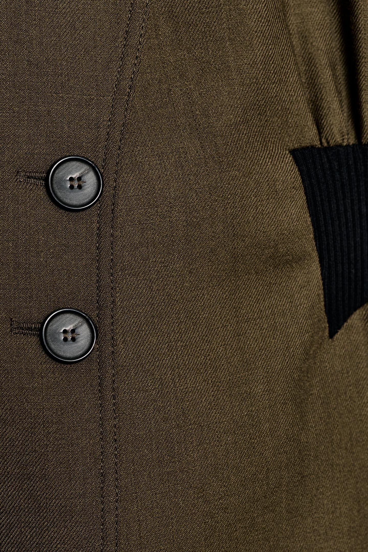 Женская куртка Zara ZW Collection 100% Wool Fitted, цвет: Хаки — фото 10