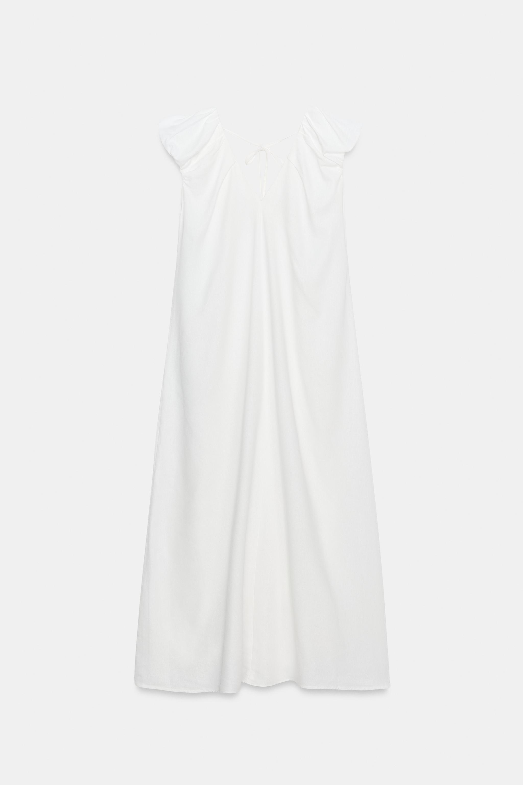 Женские платья Zara LINEN LONG DRESS — фото 8