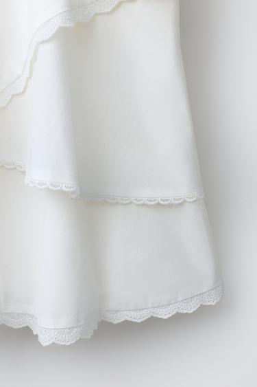 ROMANTIC EMBROIDERED LAYERED DRESS - White by Zara - Image 3