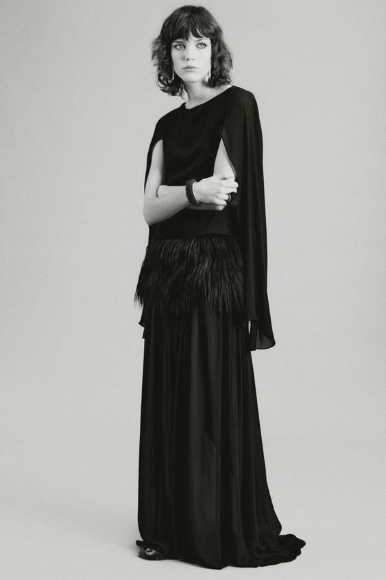LIMITED EDITION フェイクファージャシンワンピース - ブラック | ZARA 