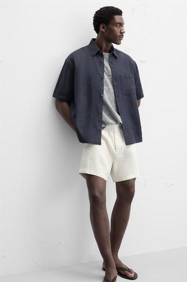 100% HEMP BERMUDA SHORTS - Sand by Zara - Image 5