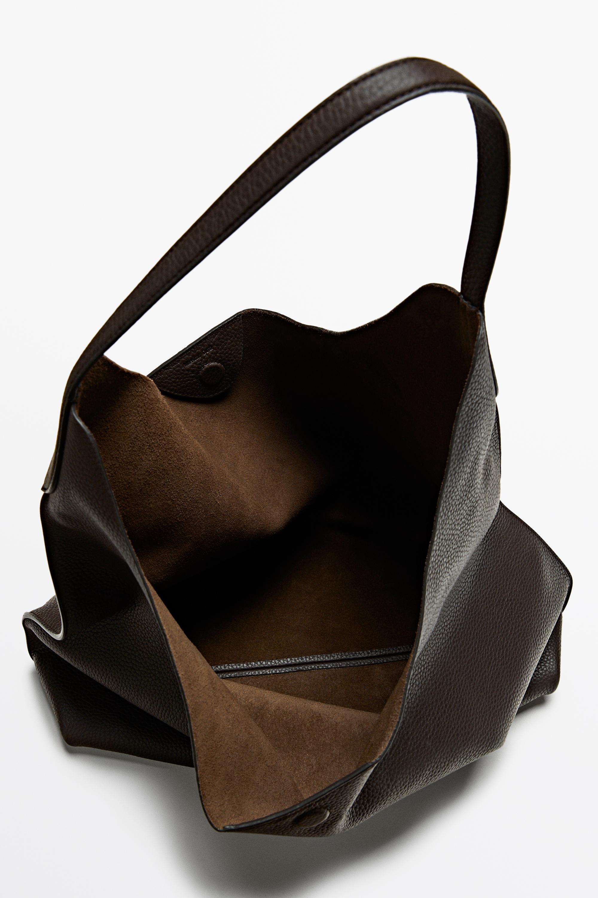 Sac porté épaule en cuir nappa