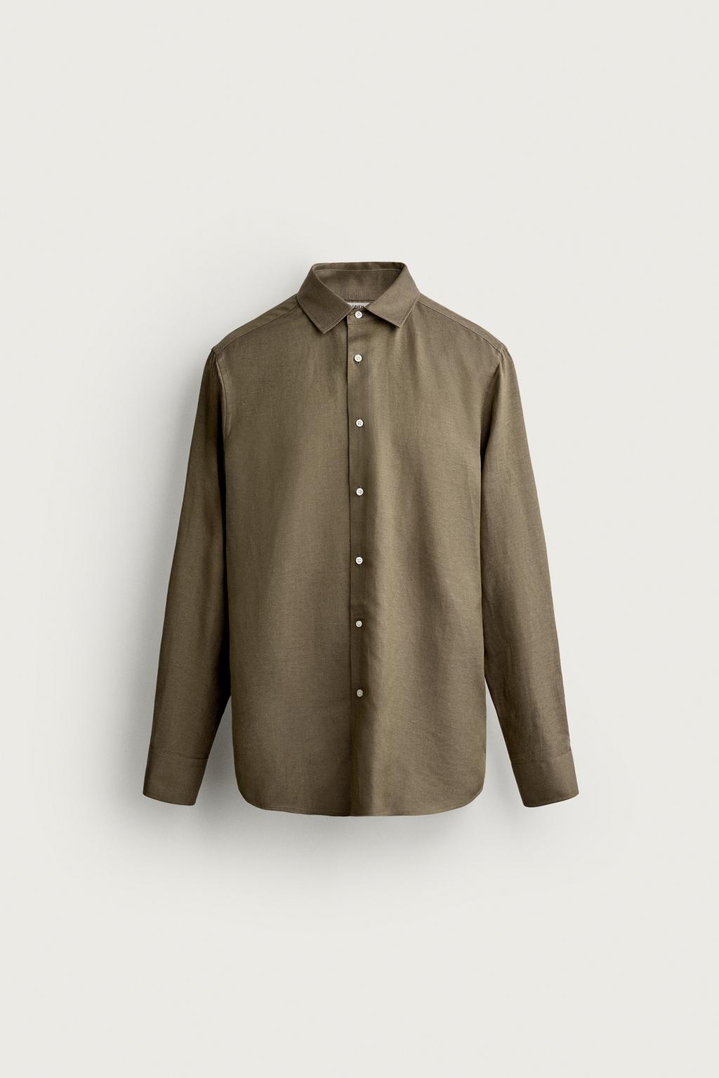 REGULAR FIT LINEN-LYOCELL SHIRT