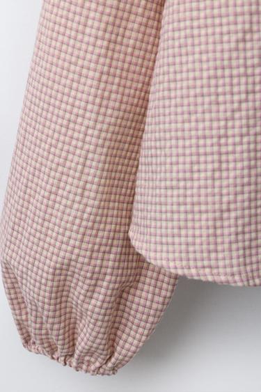 CHEMISE À COL CLAUDINE BRODÉE - Rose clair de Zara - Image 3