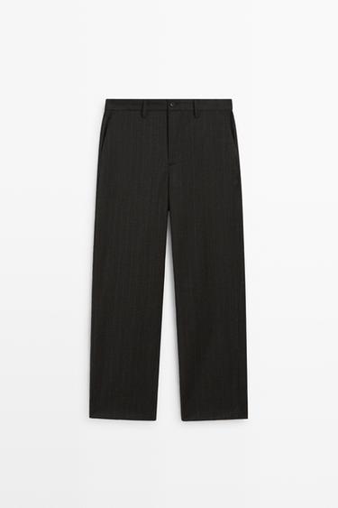 100% wool striped pants — Brown 1