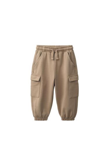INTERLOCK CARGO JOGGER PANTS — Brown / Taupe 1