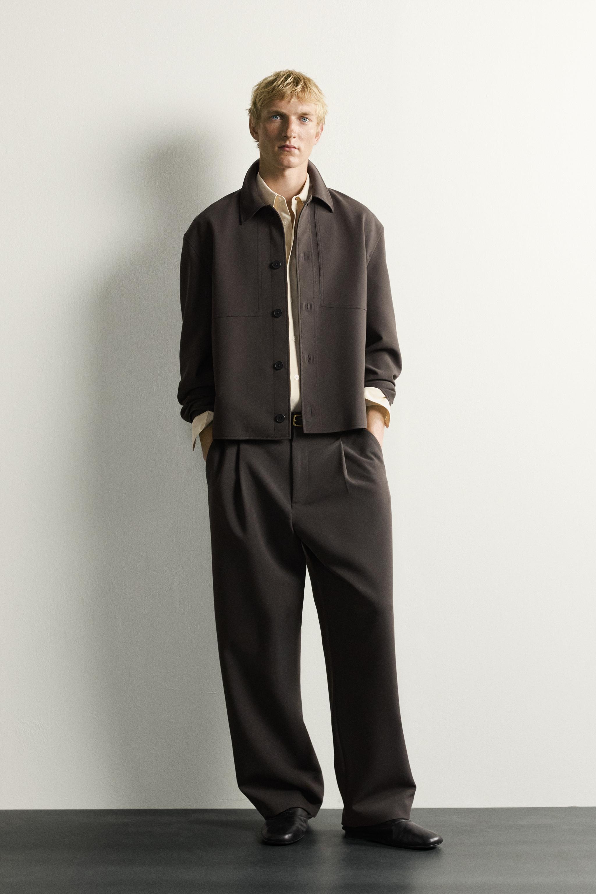 RELAXED FIT PLEATED TROUSERS - GARNET | ZARA Curaçao / Curazao