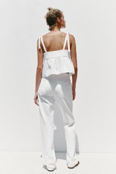 Z1975 DENIM STRAPPY TOP - White by Zara - Image 5