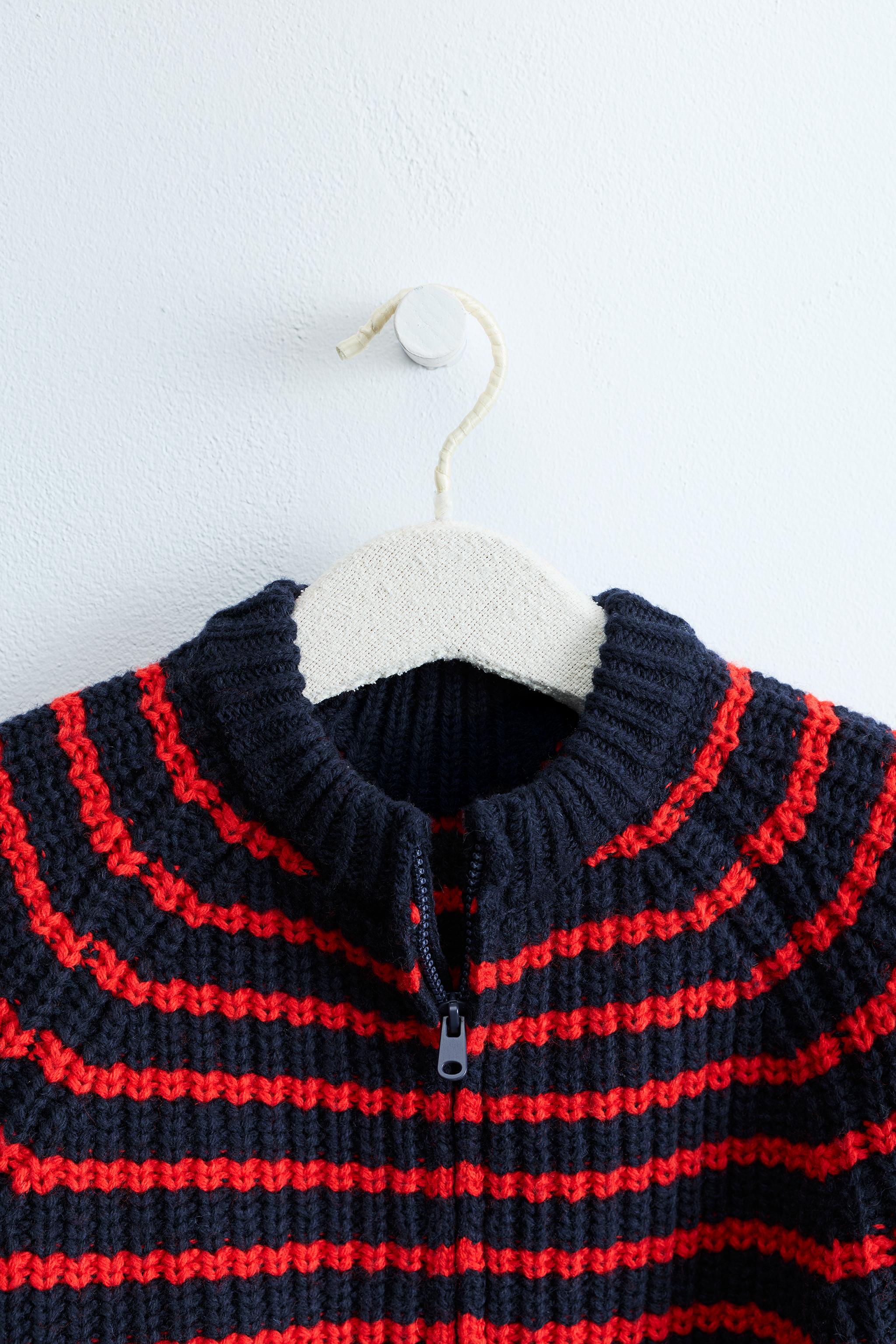 Детские кардиганы Zara TIMELESS - STRIPED COTTON AND WOOL BLEND CARDIGAN — фото 4