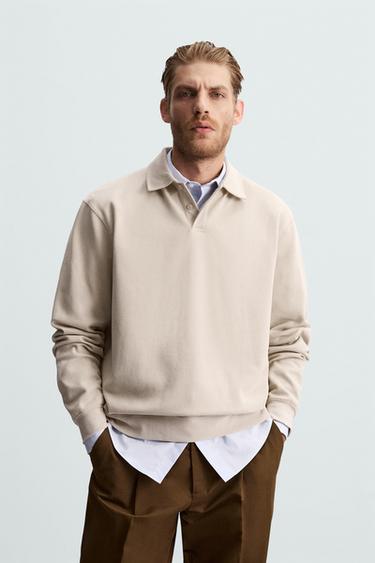 POLO INTERLOCK ESTRUCTURA - Tostado claro de Zara