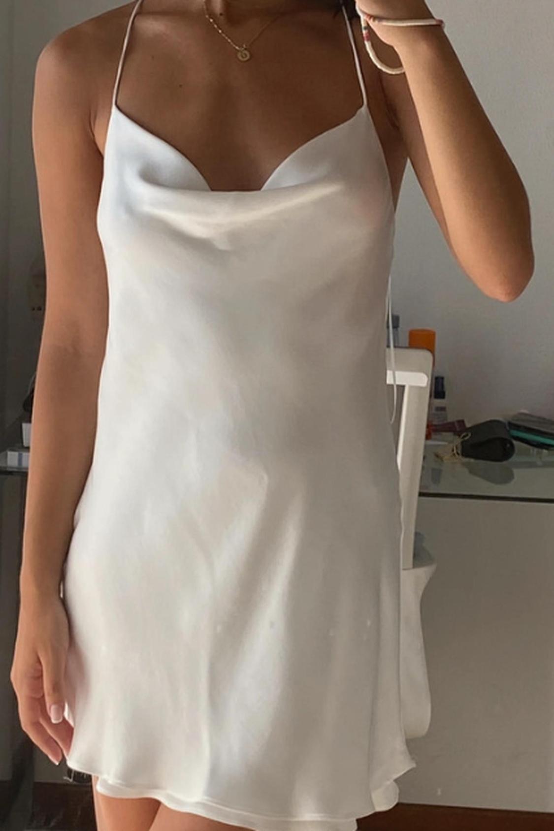 SHORT SATIN DRESS - Image 2
