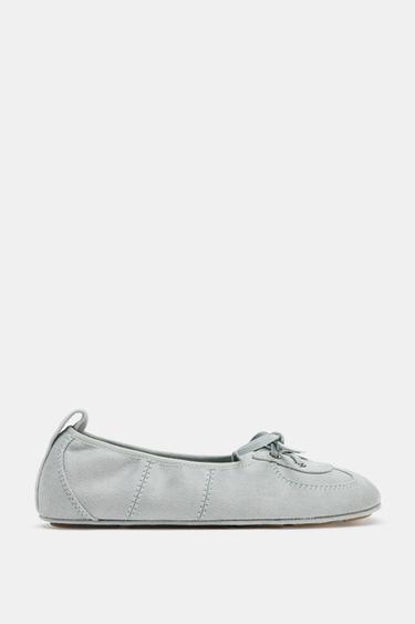 LACE-UP BALLERINAS - Blue by Zara