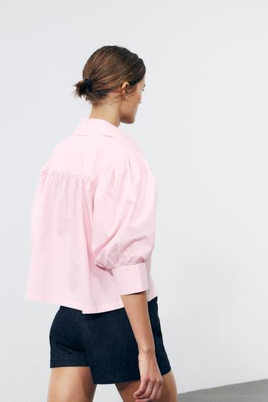 CHEMISE EN POPELINE COLLECTION ZW - Rose pastel de Zara - Image 2