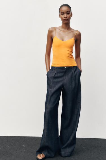 STRAPPY COTTON TOP - Orange by Zara