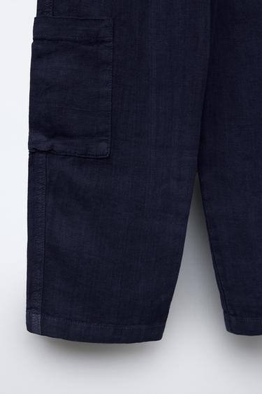 STRAIGHT-LEG LINEN TROUSERS - Indigo by Zara - Image 2