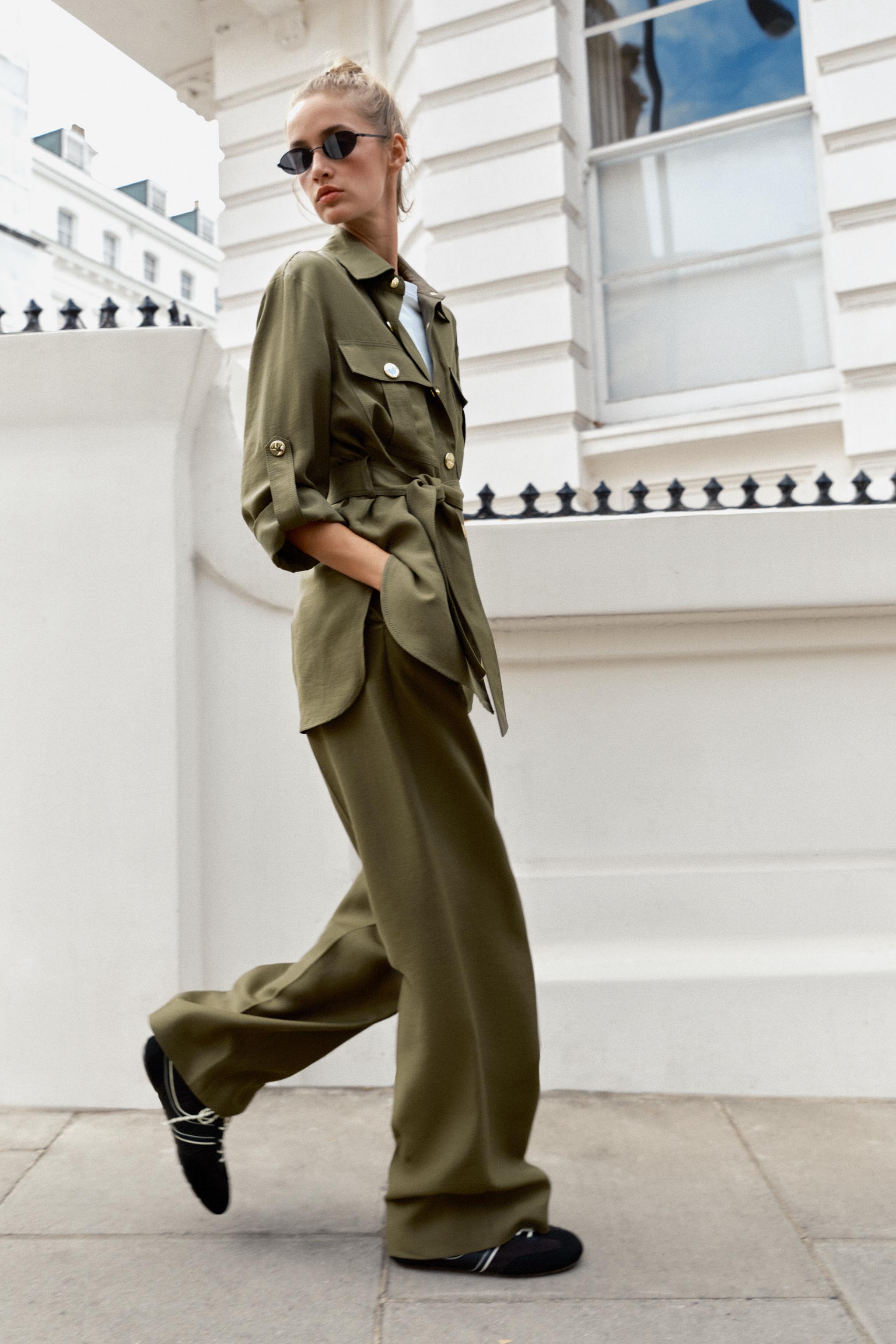 Женские куртки Zara BELTED SAFARI JACKET — фото 4