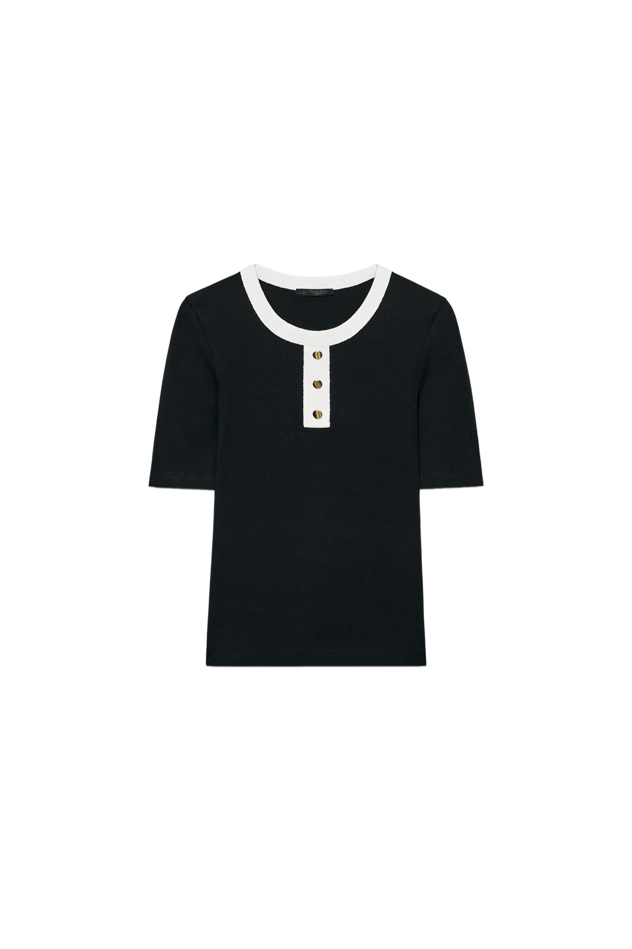 CAMISETA CONTRASTE BOTONES