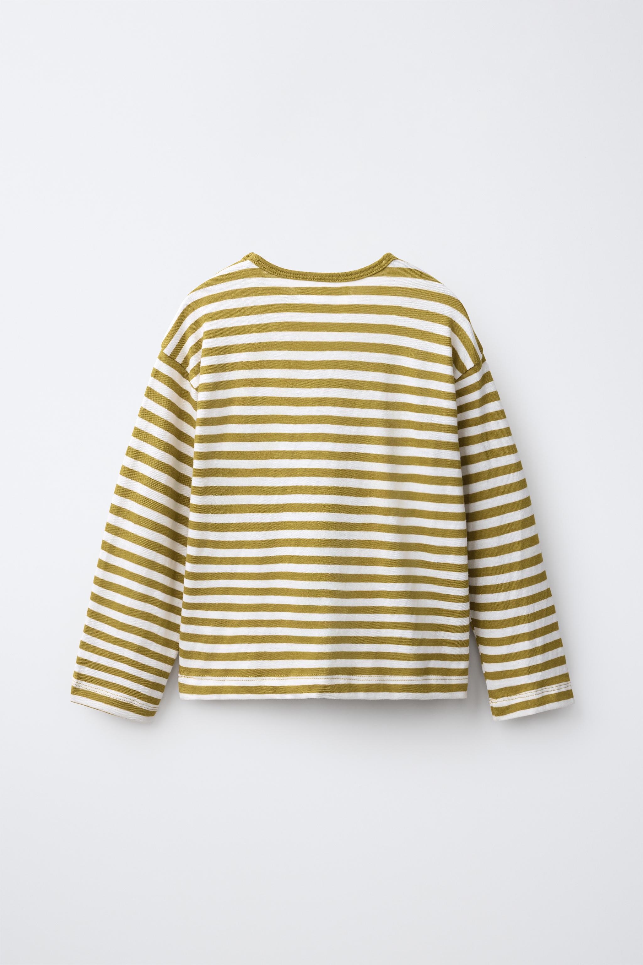 SOFT STRIPED T-SHIRT — Yellow