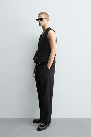TEXTURED WAISTCOAT WITH POCKETS - Black by Zara - Image 3