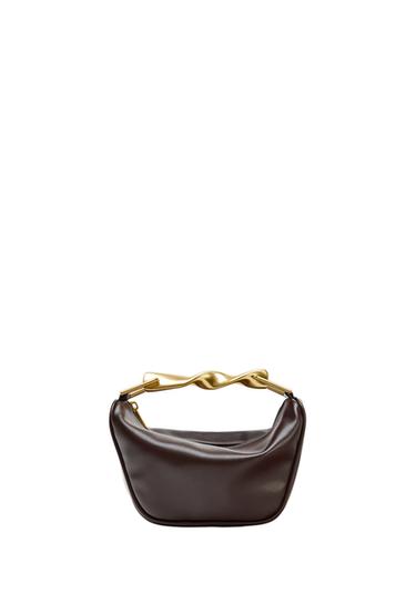 MINI HANDBAG WITH METALLIC HANDLE - Burgundy Red by Zara