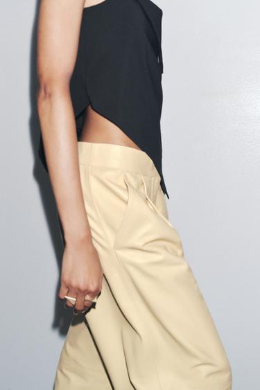 TOP ASYMÉTRIQUE CRÊPE - Noir de Zara - Image 1