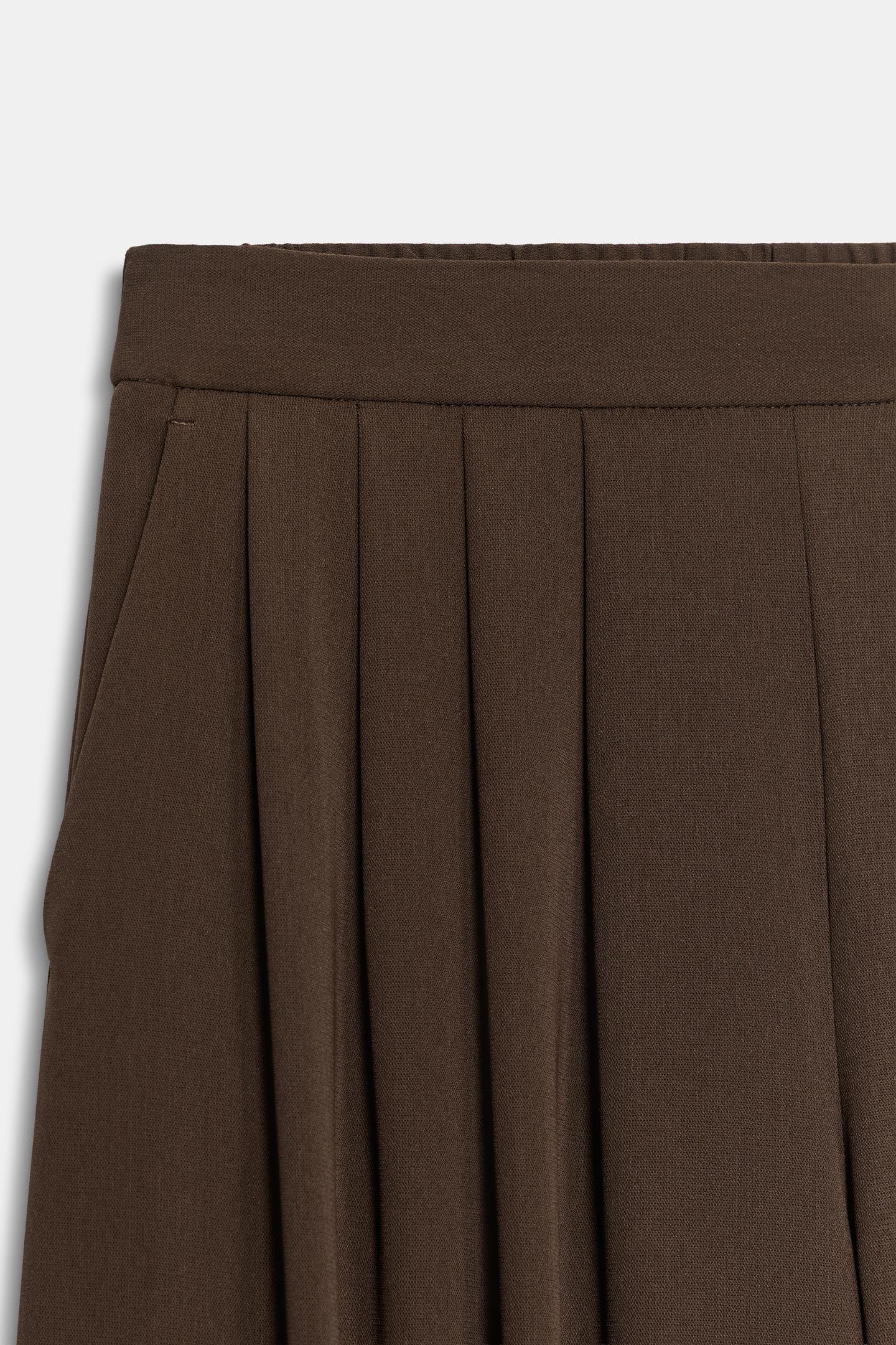 Женские брюки Zara Pleated Bloomer, цвет: Коричневый — фото 4