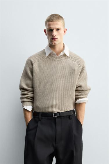TEXTURED BOXY FIT JUMPER - Beige by Zara