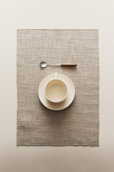 SET DE TABLE LIN TEXTURÉ - Beige clair de Zara