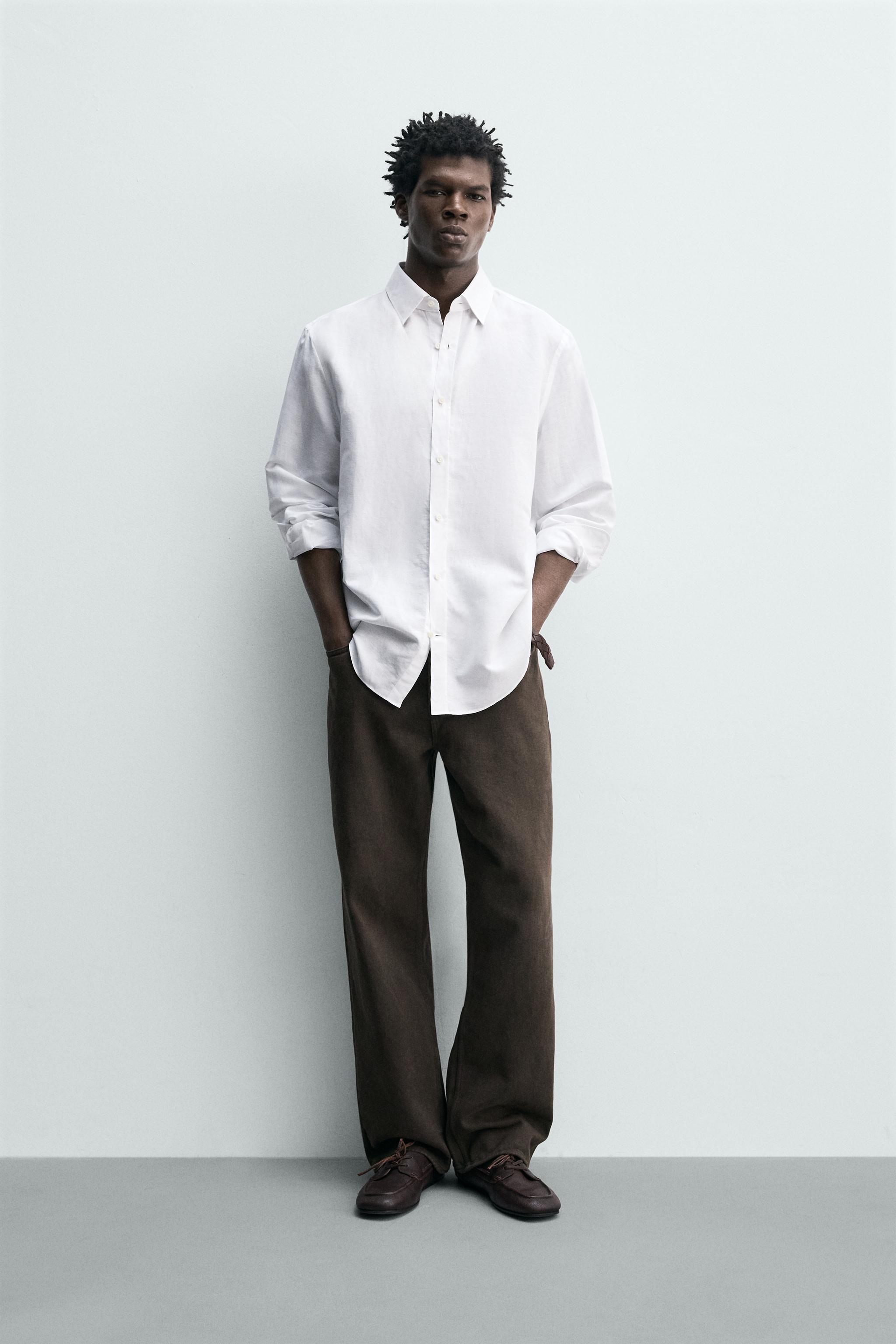 Нормальная рубашка из хлопкового льна