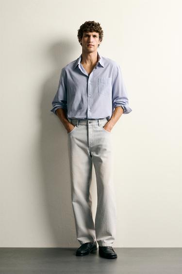 JEAN BAGGY COURT - Bleu clair de Zara