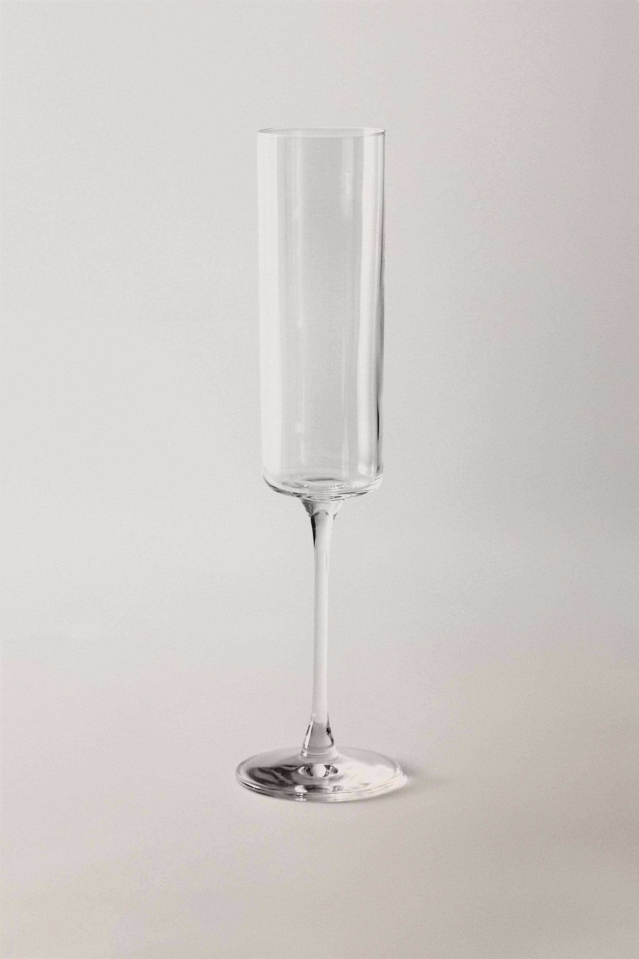 STRAIGHT CRYSTALLINE FLUTE GLASS — Transparent