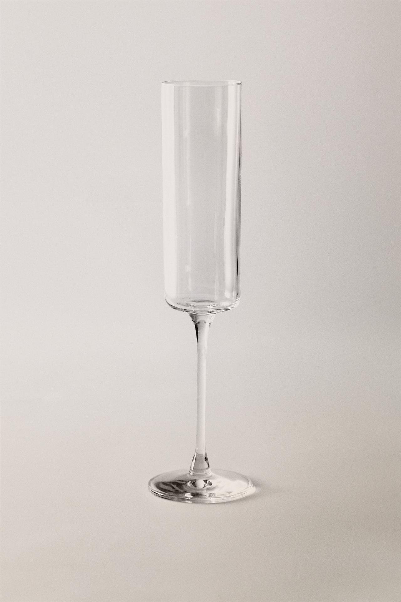STRAIGHT CRYSTALLINE FLUTE GLASS — Transparent