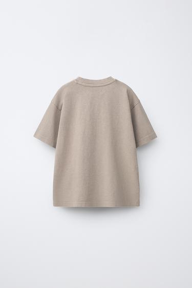 ENSEMBLE T-SHIRT ET BERMUDA UNI TEINT SUR PIÈCE - Marron clair de Zara - Image 2
