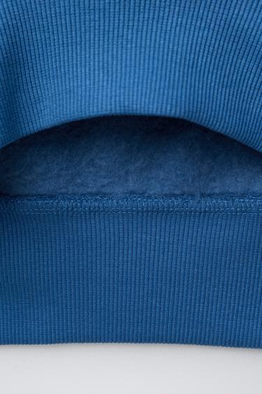 BASIC SLOGAN HOODIE - Blue by Zara - Image 3