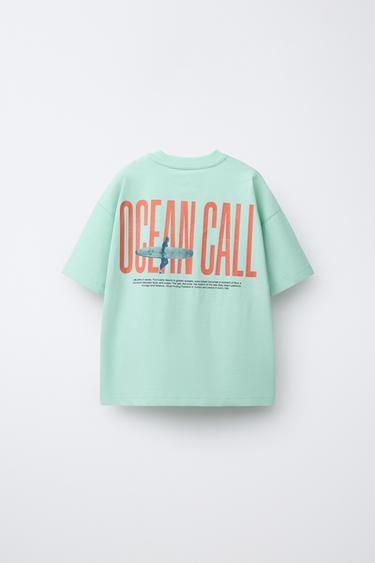 SLOGAN PRINT T-SHIRT - Light green by Zara - Image 1