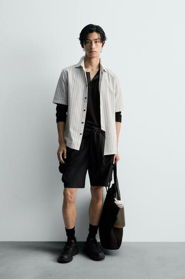 シアサッカー地シャツストライプZaraのシアサッカー地シャツ - ストライプ