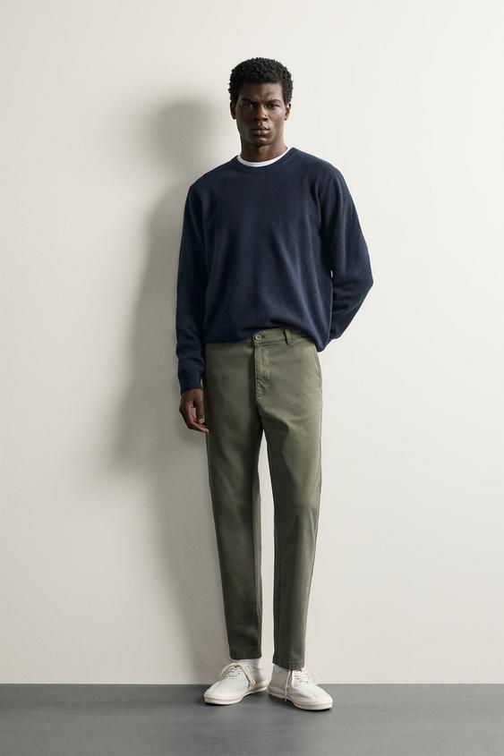מכנסי Chinos בגזרת Skinny - ירוק של Zara - תמונה 0