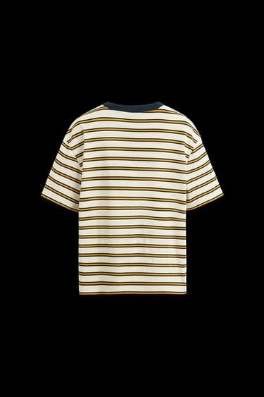STRIPED JACQUARD T-SHIRT - Ecru/Yellow by Zara