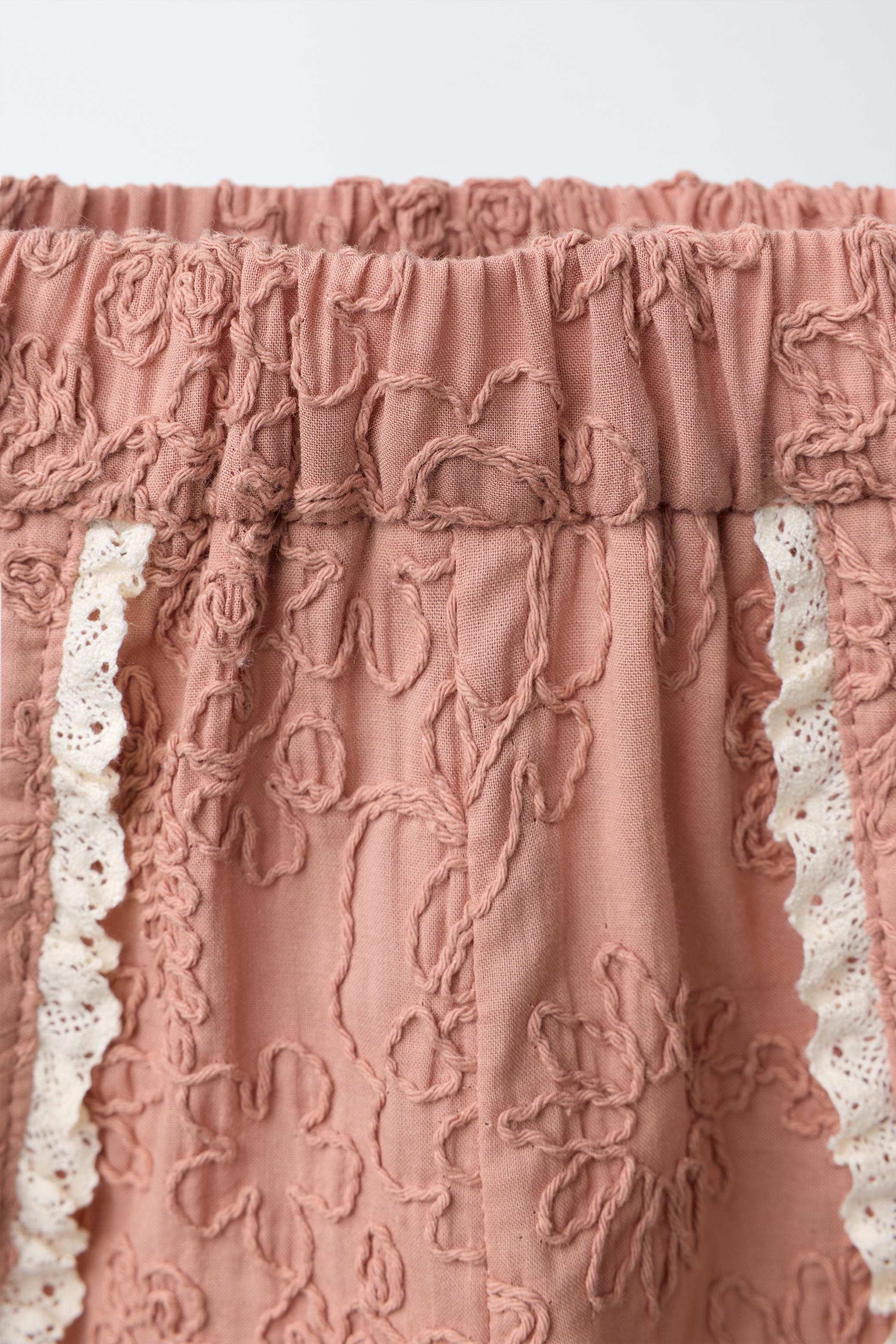 SHORT À FLEURS BRODÉES ET DENTELLE