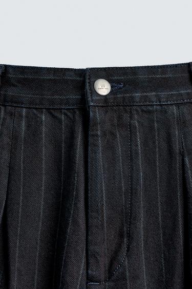 PANTALON BALLON À RAYURES - Bleu de Zara - Image 7