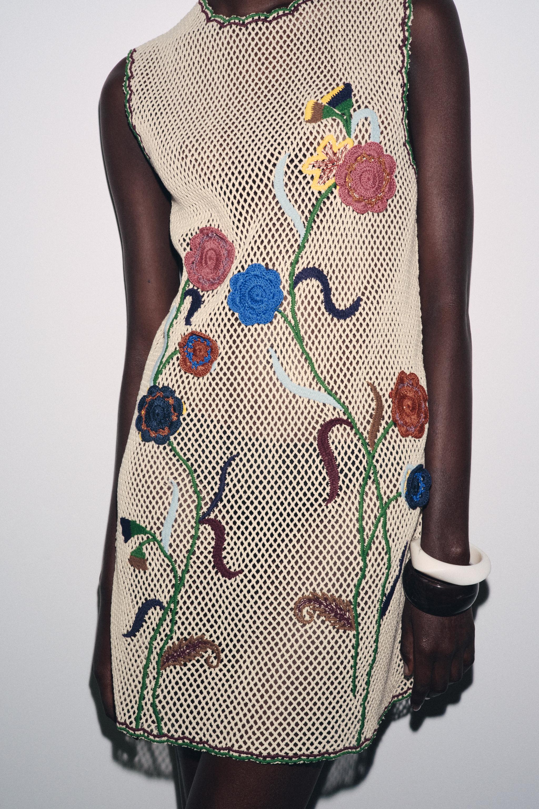 ROBE CROCHET BRODERIES FLEURS ZW COLLECTION