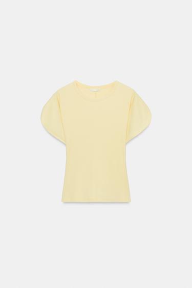 T-SHIRT À MANCHES BOUFFANTES - Jaune de Zara - Image 6