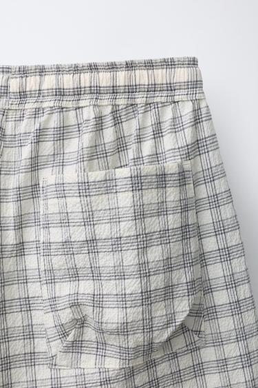 BERMUDA IMPRIMÉ À CARREAUX PUKAS SURF - Écru / Beige de Zara - Image 3