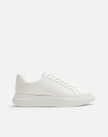 Zara MONOCHROME CHUNKY SNEAKERS - White