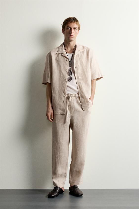 Zara 100% LINEN RELAXED FIT SHIRT - Light beige - Image 0