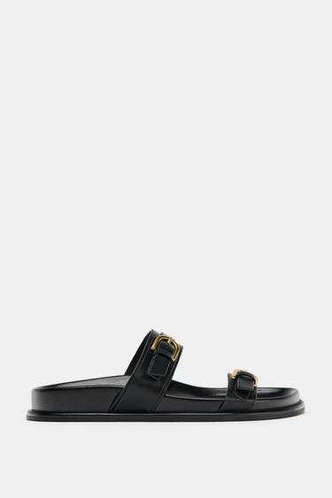 SANDALES À BOUCLES - Noir de Zara
