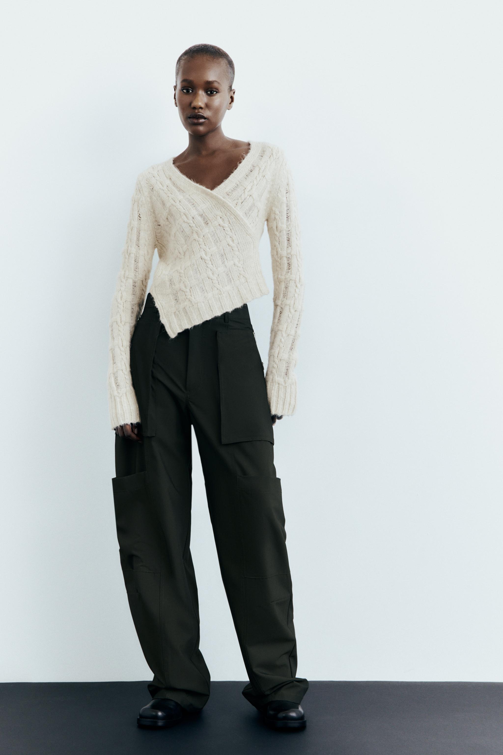 Zara sweater hotsell with tie waist