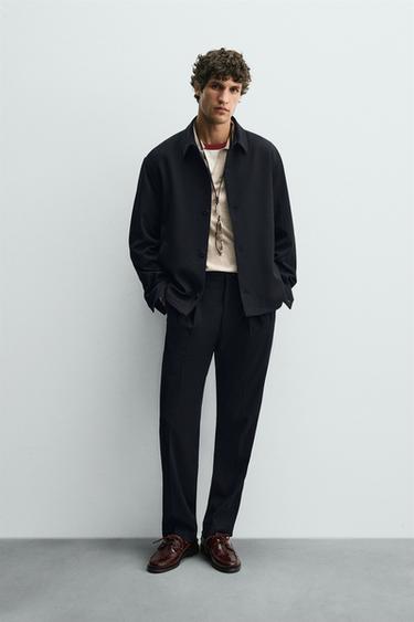 REGULAR FIT OVERSHIRT - Navy blue by Zara - Image 0